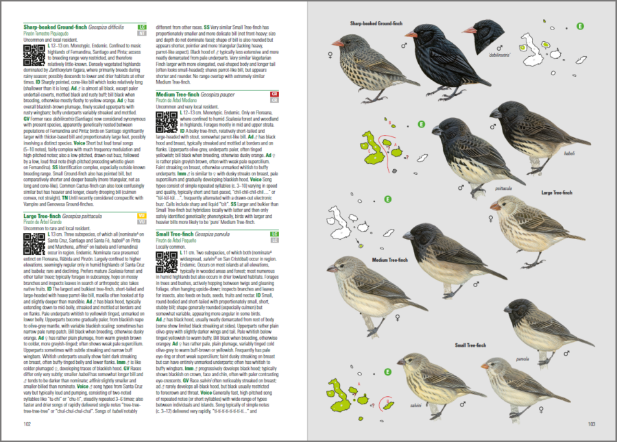 aves y mamíferos de galápagos; libro de ornitología; guía de campo de las aves; guías de aves; libro de identificación de aves