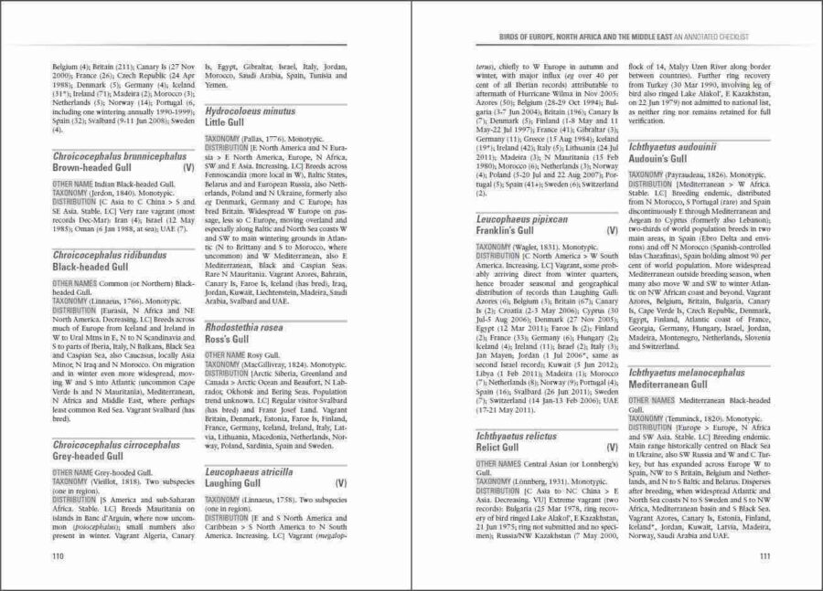 Birds of Europe, North Africa and the Middle East sample page