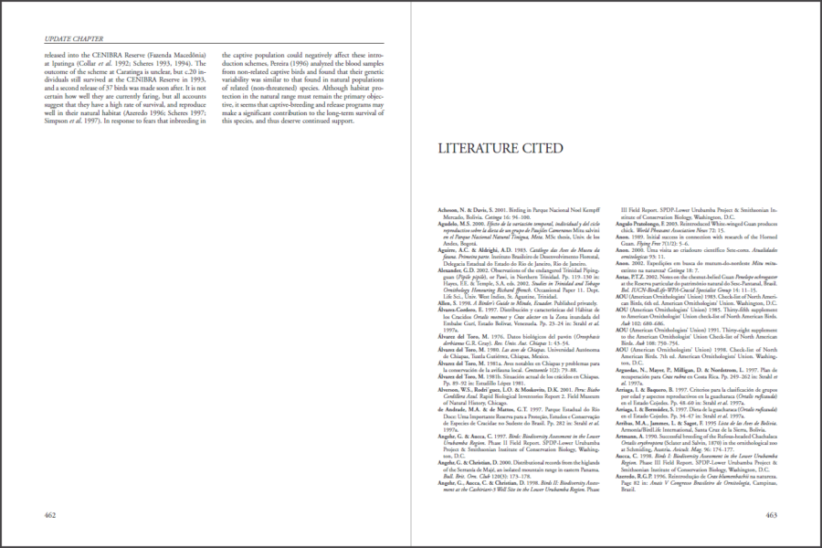 Curassows and Related Birds sample page