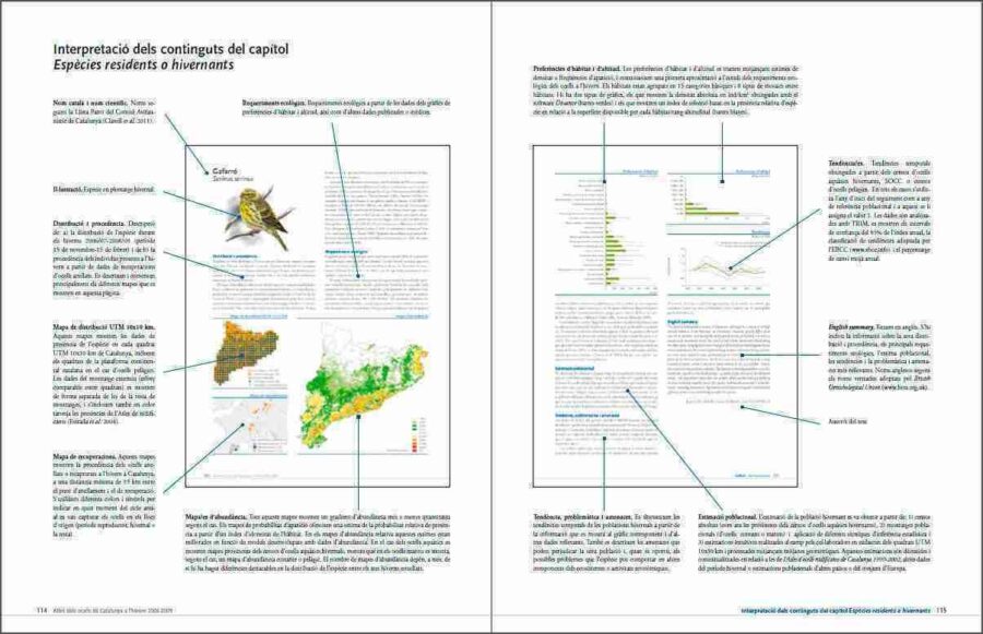 Atles dels ocells de Catalunya a l'Hivern 2006-2009 sample page